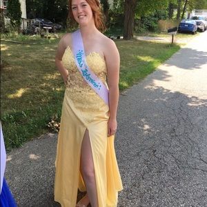 Strapless Yellow Dress